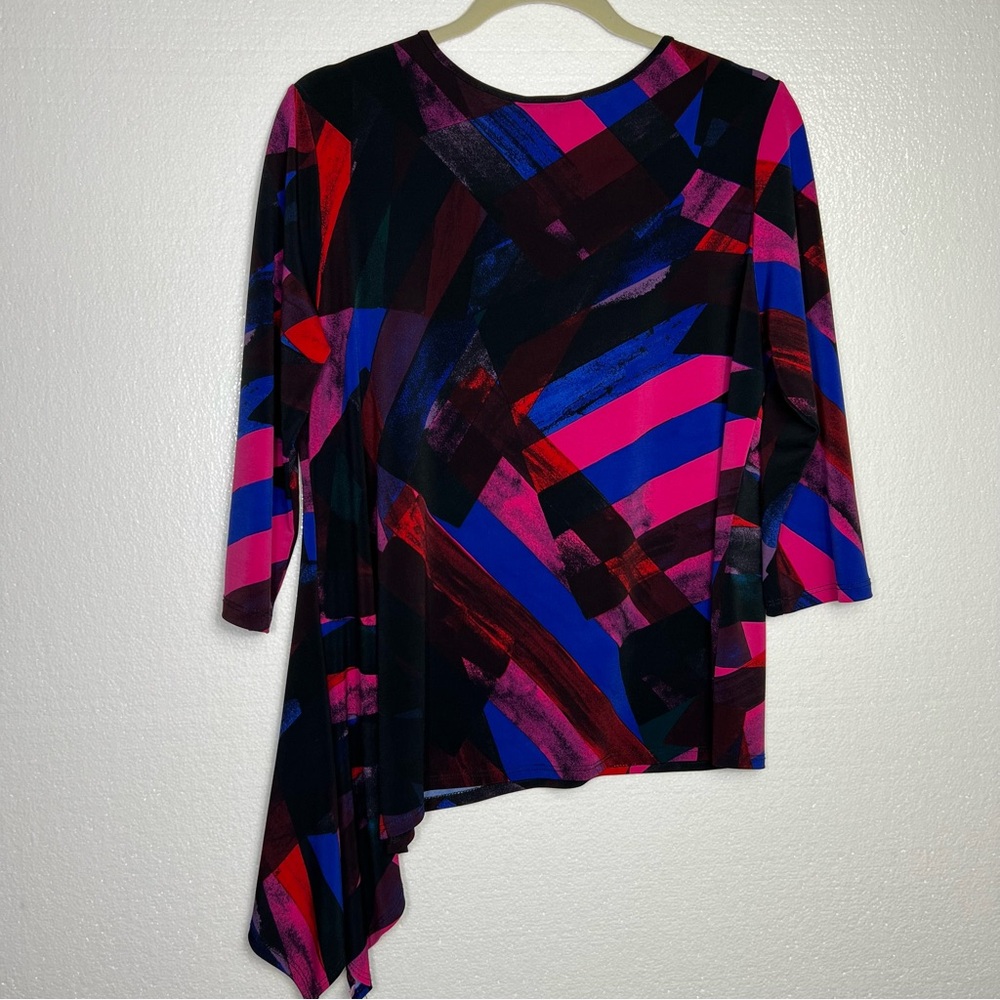 Clara Sun Woo Art-to-Wear Modernist Pink Purple Blouse Shirt Knit Top size M - Picture 3 of 3